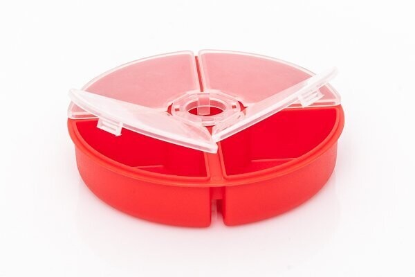 Tacklebox - 4 Kammerbhälter - Kleinteilebehälter - Ø 12 cm ‍